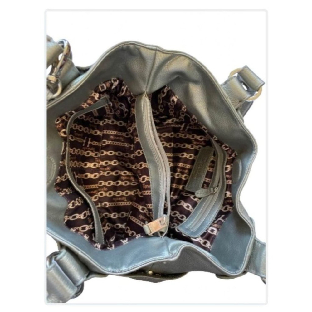 Tignanello Silver Metallic Leather Handbag - Picture 3 of 4